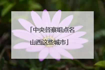 中央督察组点名山西这些城市